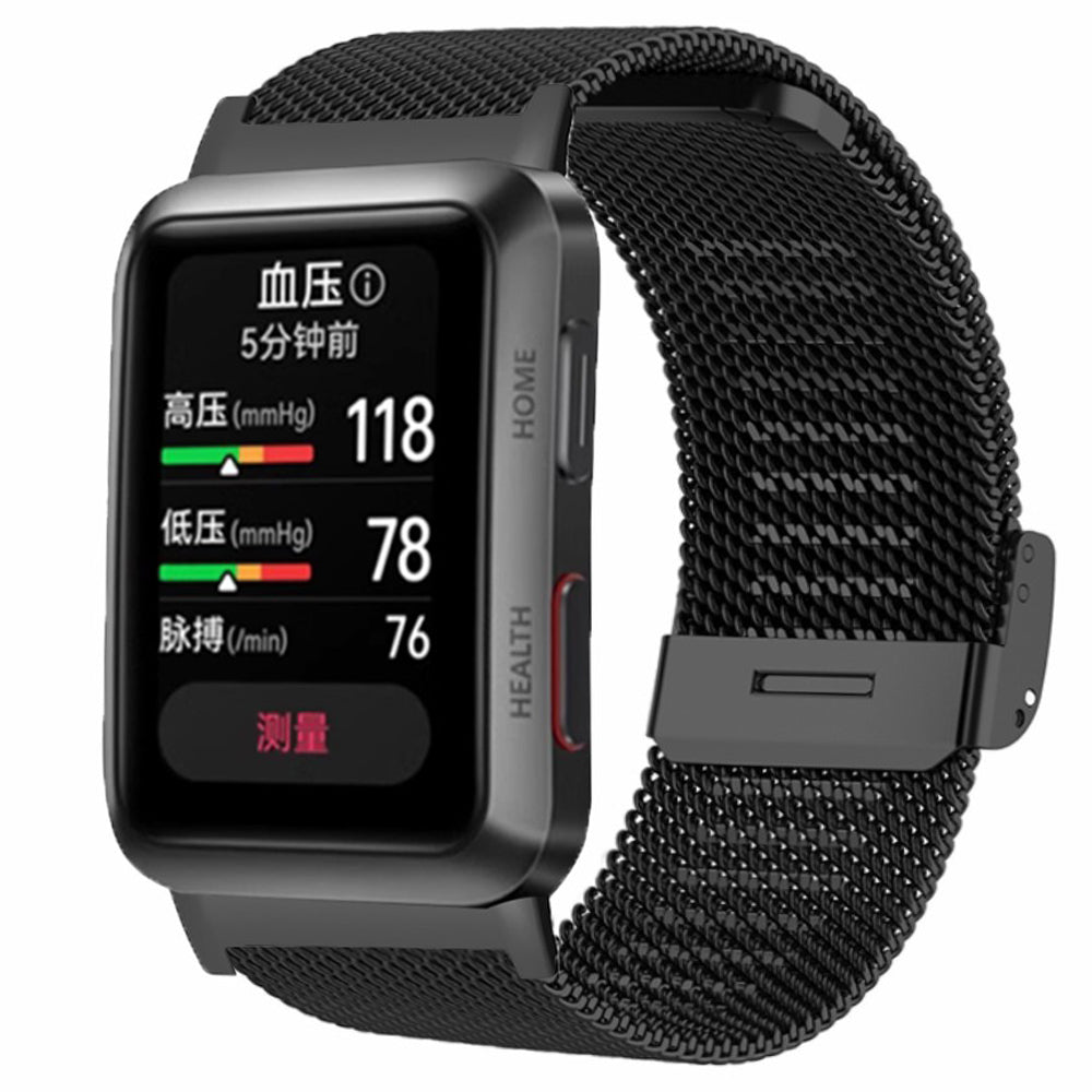 For Huawei Watch D Watch Band Milanese Stainless Steel Mesh Strap Replacement - Black For Huawei Watch D Watch Band Milanese Stainless Steel Mesh Strap Replacement - Black